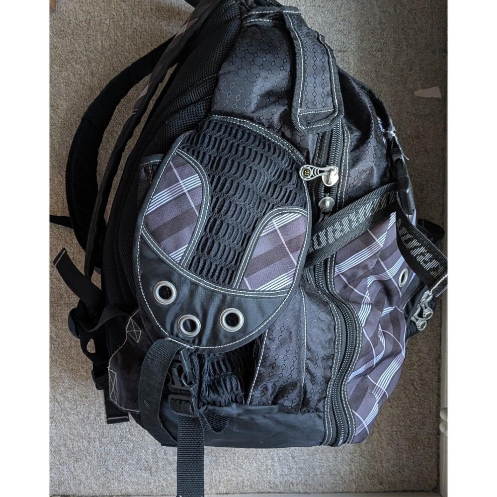 Warrior Lacrosse Jet Pack Backpack Black Grey Plaid Gear Bag XL Multi Pocket - Picture 5 of 16